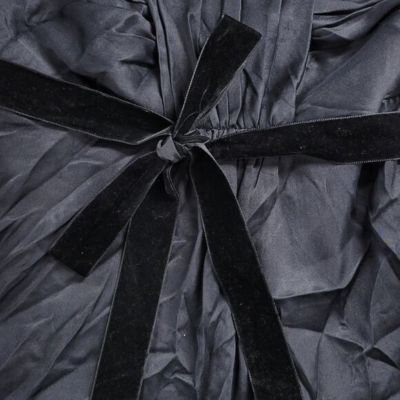 Banana Republic Womens Top Sz 8 Black Silk Strapless Ruched Velvet Sash Babydoll - Picture 12 of 12